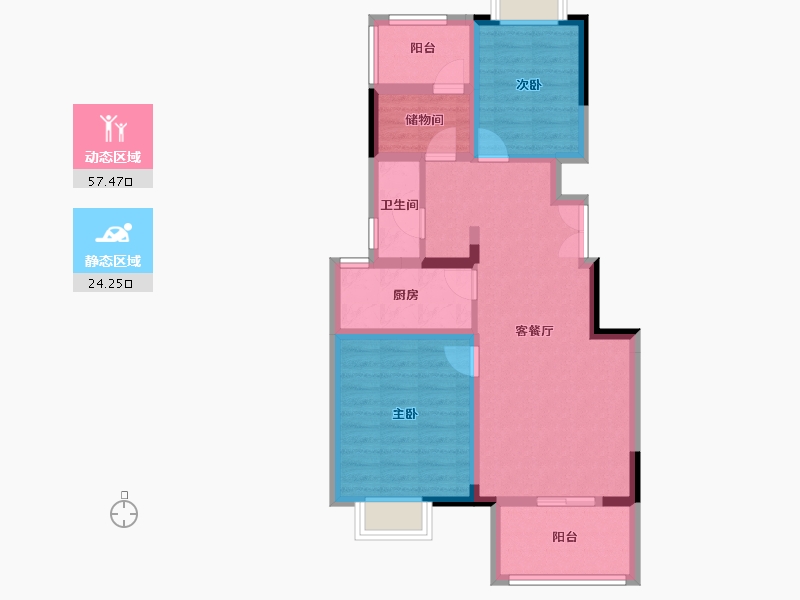 江苏省-南京市-通宇林景紫园-72.00-户型库-动静分区