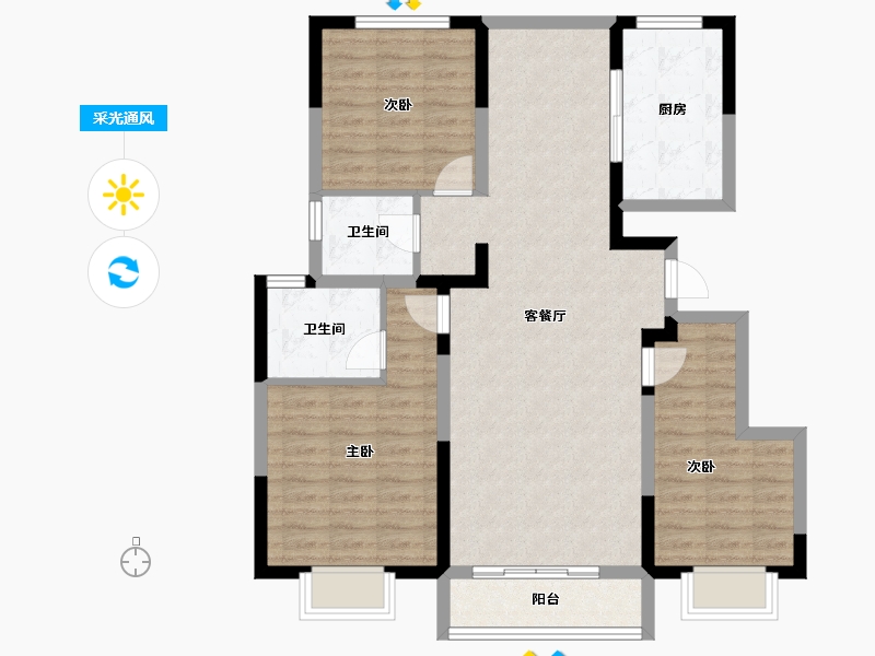 天津-天津市-九和府-96.00-户型库-采光通风