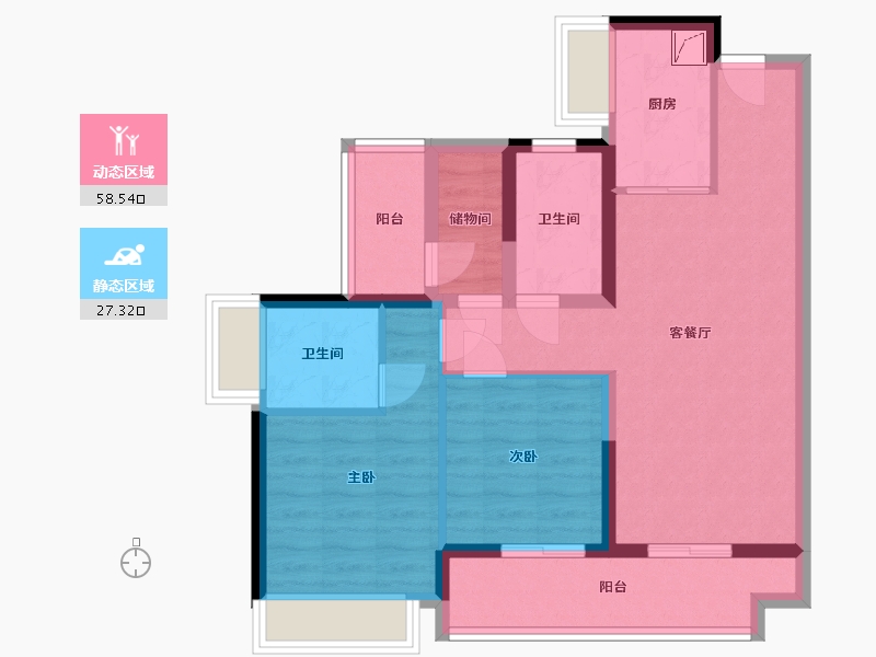 广东省-佛山市-保利时光苑-84.39-户型库-动静分区