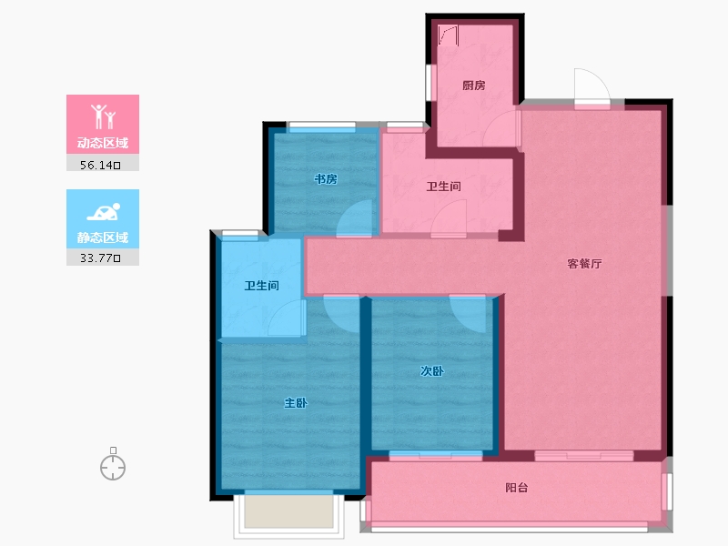 江苏省-南京市-蓝光睿创新筑-79.99-户型库-动静分区