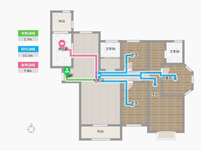 安徽省-合肥市-香樟雅苑-145.00-户型库-动静线