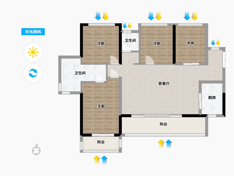 四川省-成都市-秦皇帝锦-135.00-户型库-采光通风