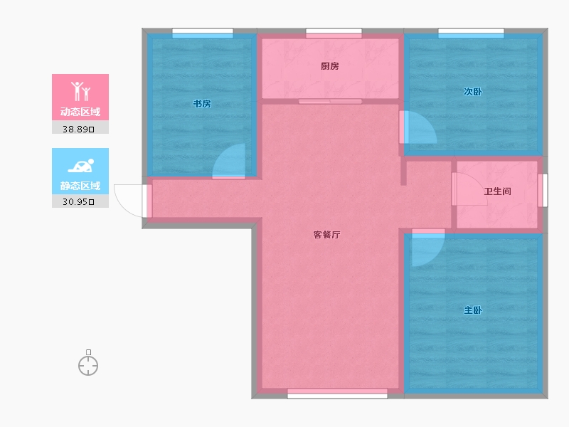 天津-天津市-欣嘉园樾塘-61.74-户型库-动静分区