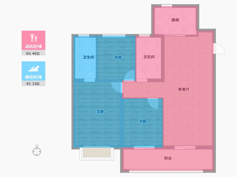 江苏省-南京市-花语熙岸府-93.60-户型库-动静分区