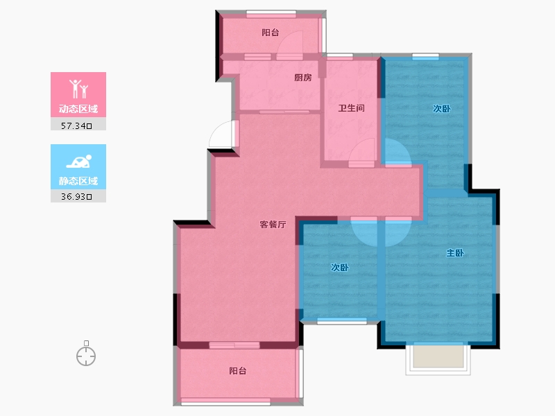 江苏省-南京市-橡树城-83.20-户型库-动静分区