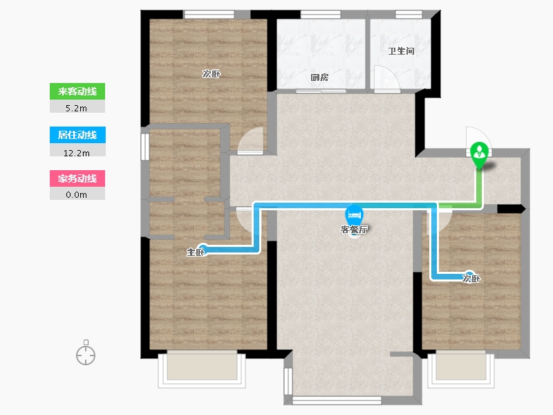 天津-天津市-碧桂园云湖-86.41-户型库-动静线