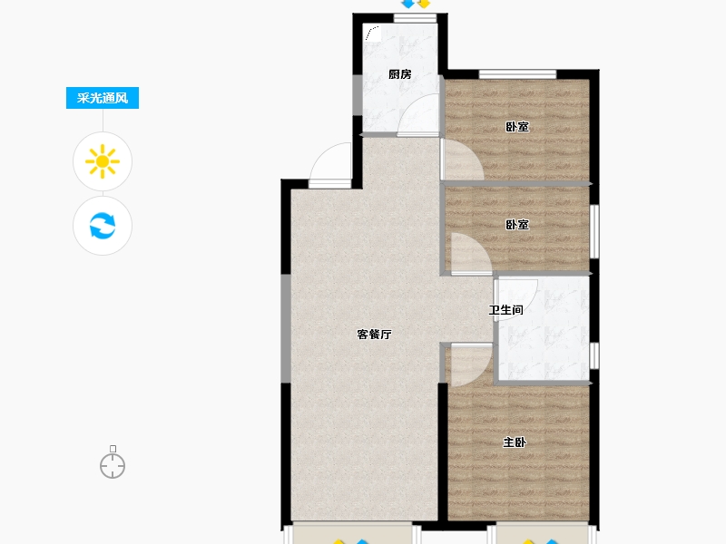 吉林省-长春市-长春恒大国际新都-90.01-户型库-采光通风