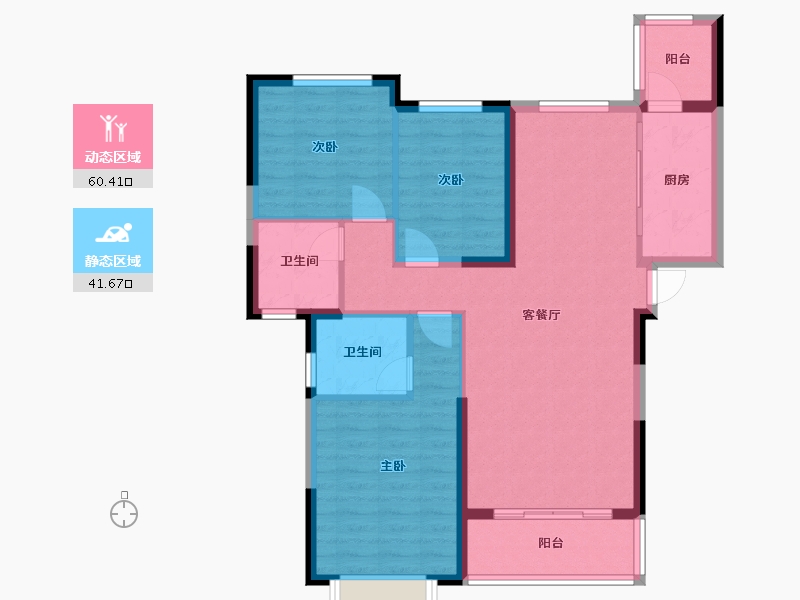 湖南省-长沙市-恒大江湾-123.00-户型库-动静分区