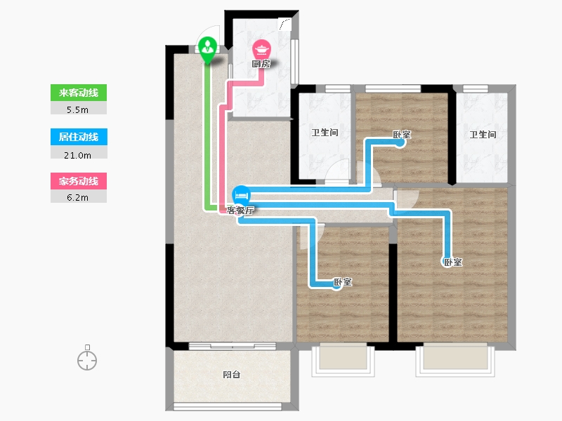 江苏省-南京市-星河国际-92.00-户型库-动静线