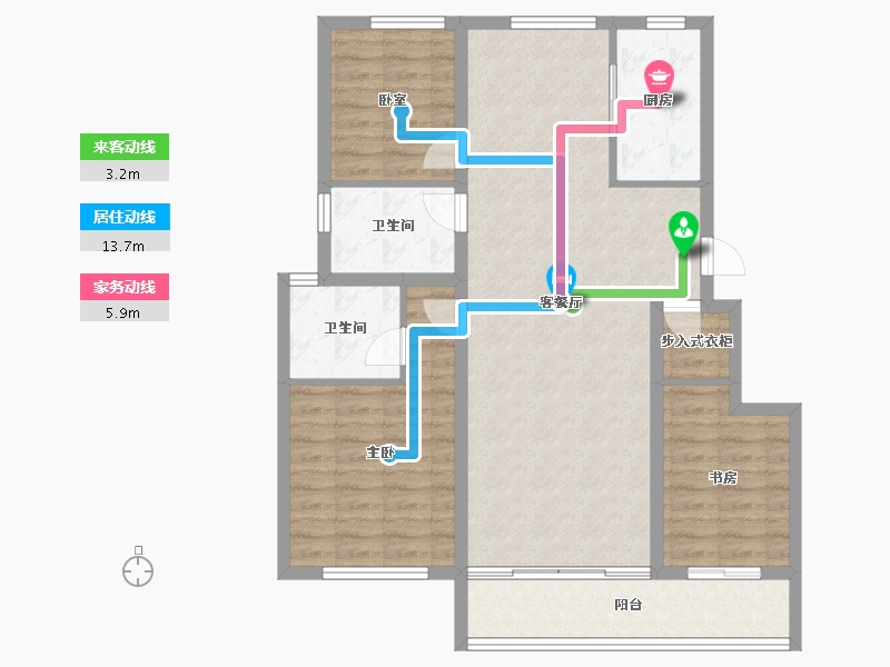 天津-天津市-贻成学府世家-98.41-户型库-动静线