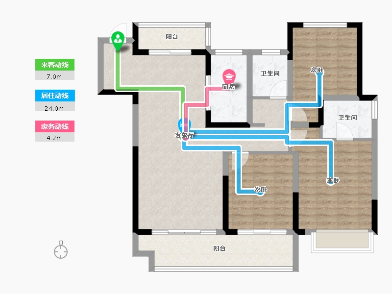 河南省-郑州市-金科旭辉滨河赋​-102.35-户型库-动静线