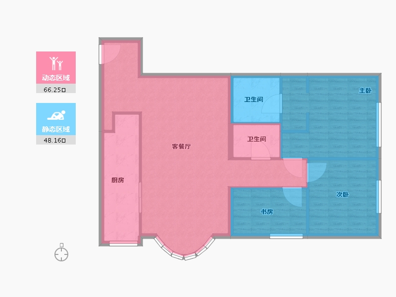 北京-北京市-八斗-104.44-户型库-动静分区