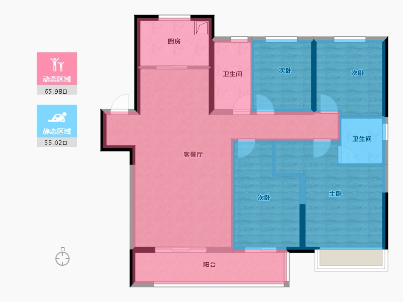 河南省-郑州市-建业天汇城-108.53-户型库-动静分区