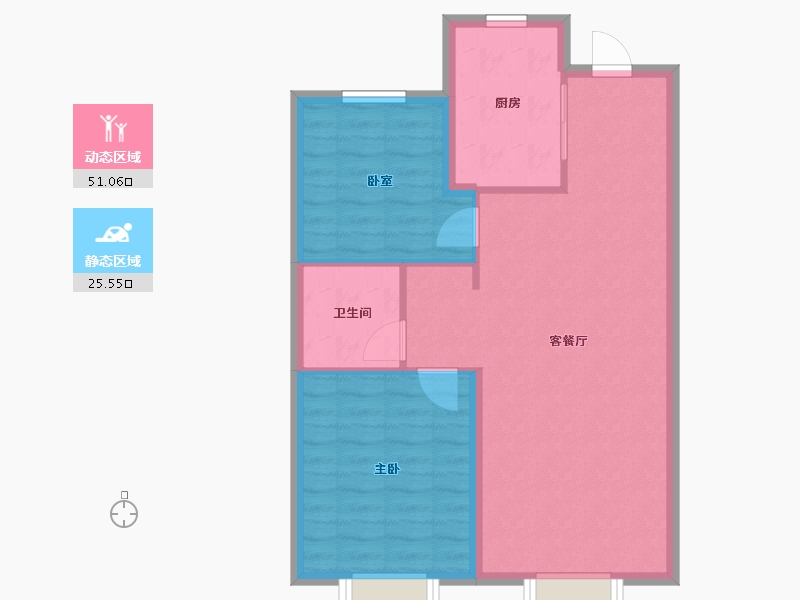 吉林省-长春市-长发万科荣光路59号-69.60-户型库-动静分区