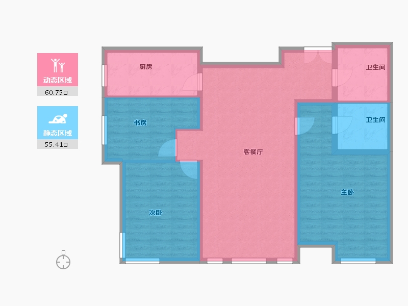 北京-北京市-北科建水岸雁栖·观澜墅-105.00-户型库-动静分区