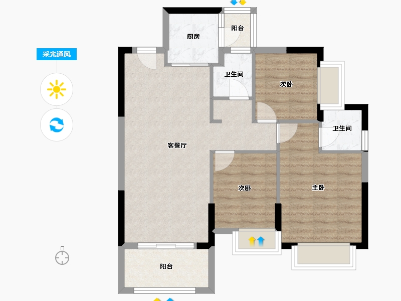 广西壮族自治区-梧州市-精通豪庭-77.00-户型库-采光通风