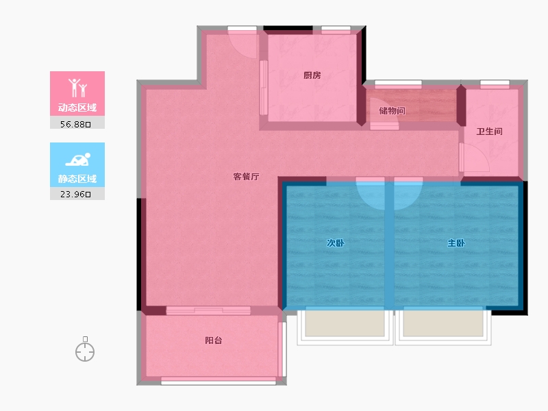 江苏省-南京市-爱涛天禧明庭-71.20-户型库-动静分区