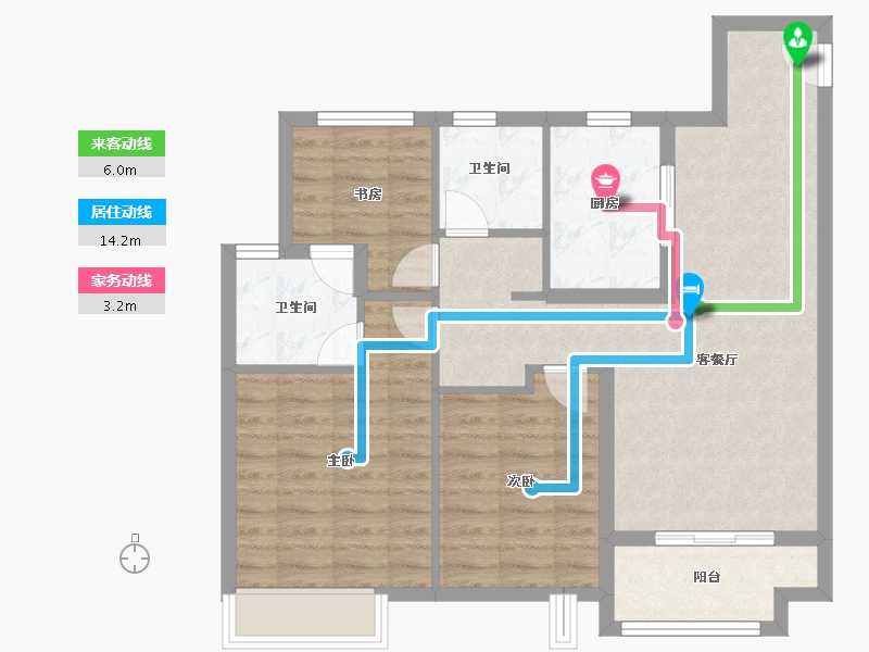 江苏省-南京市-保利观棠和府-80.80-户型库-动静线