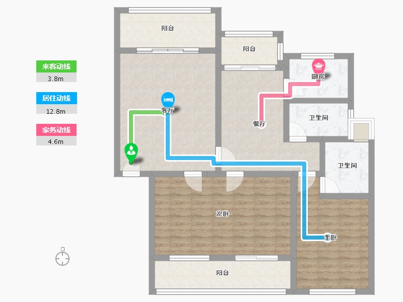 湖南省-衡阳市-丛杉塘安置小区-103.00-户型库-动静线