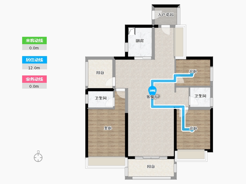 广东省-揭阳市-唐商中央花园-111.00-户型库-动静线