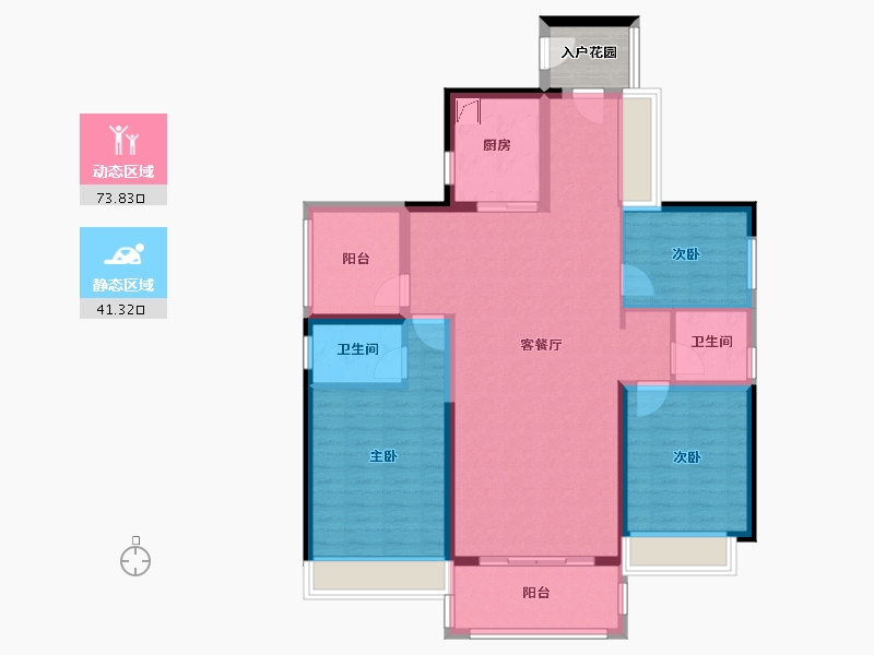 广东省-揭阳市-唐商中央花园-111.00-户型库-动静分区