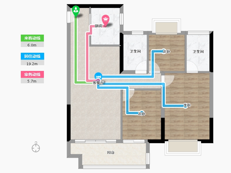 江苏省-南京市-汝悦铭著-80.60-户型库-动静线