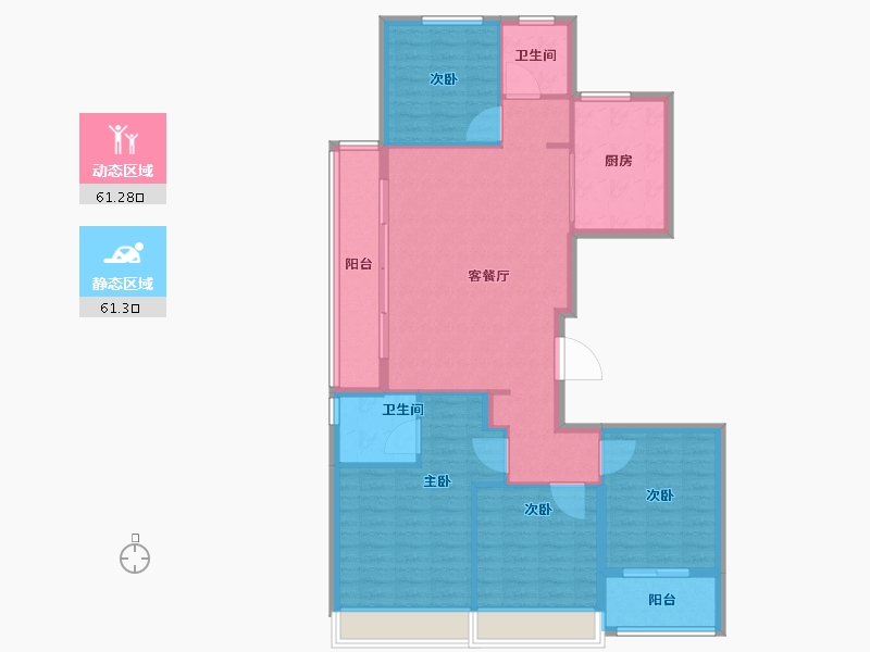 浙江省-杭州市-花芸春境-111.42-户型库-动静分区