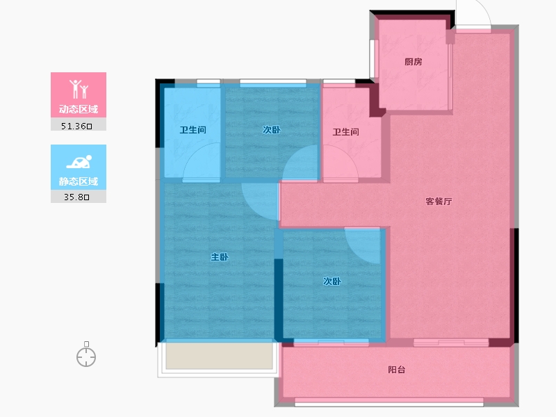 浙江省-杭州市-佳兆业棹月雅府-78.41-户型库-动静分区