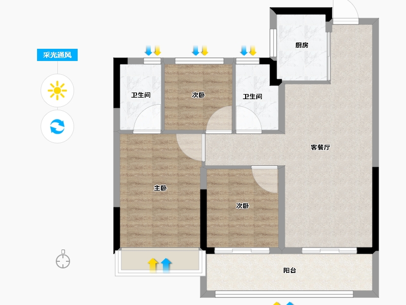 浙江省-杭州市-佳兆业棹月雅府-78.41-户型库-采光通风