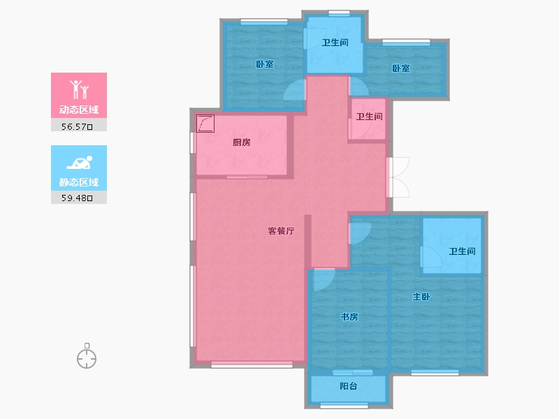 北京-北京市-中海首钢天玺-103.93-户型库-动静分区