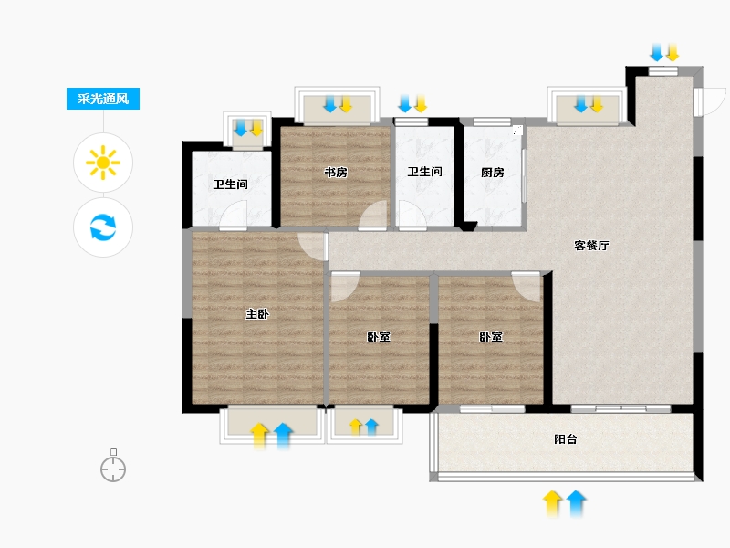 江苏省-南京市-星河国际-114.40-户型库-采光通风