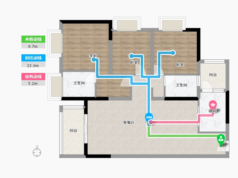 海南省-三亚市-东岸二期-108.00-户型库-动静线