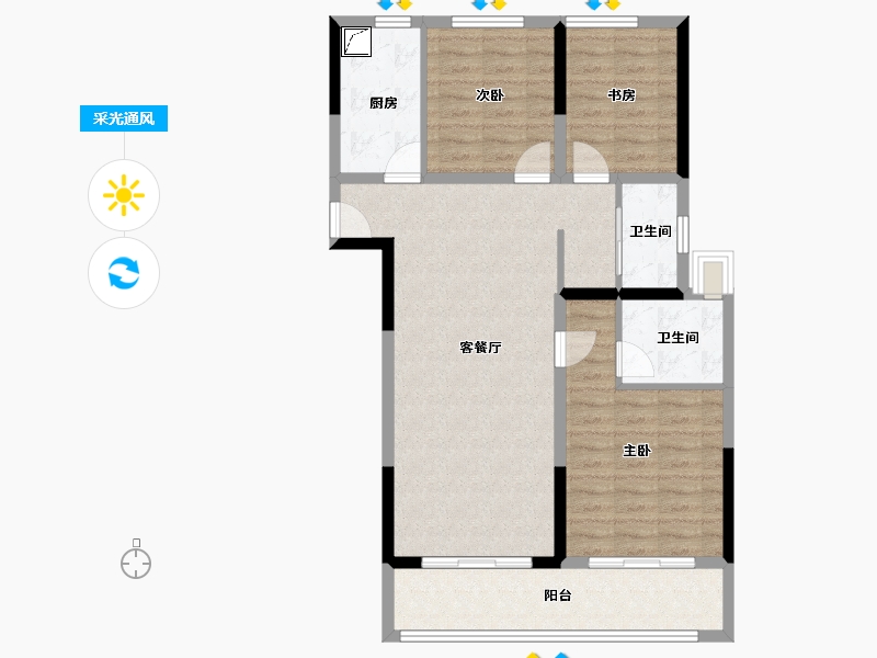 江苏省-南京市-江宁金茂悦-91.99-户型库-采光通风