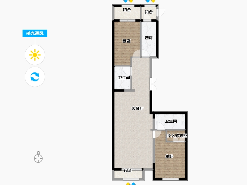 北京-北京市-强佑府学上院-101.23-户型库-采光通风