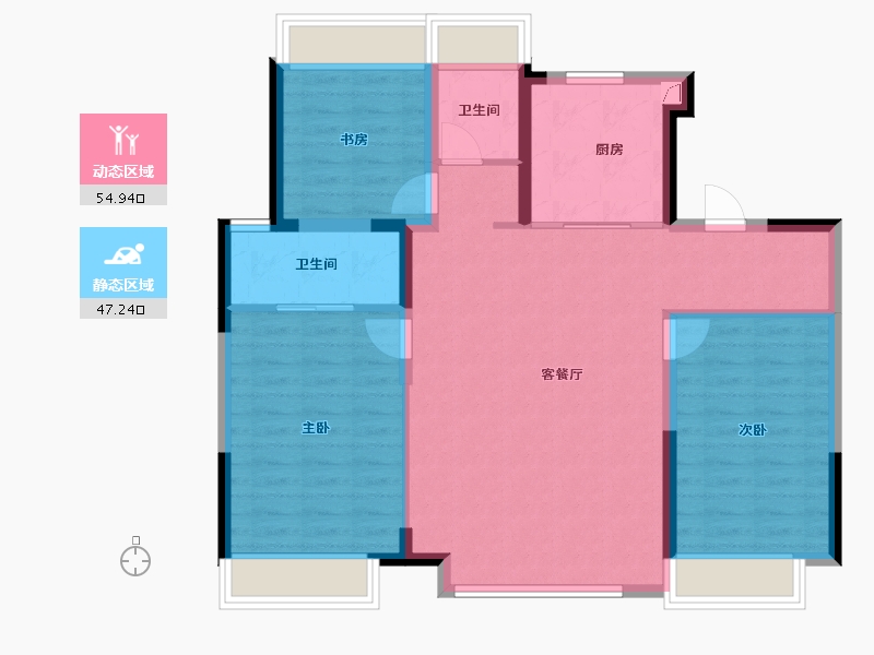 北京-北京市-中铁·长春博览城-92.42-户型库-动静分区