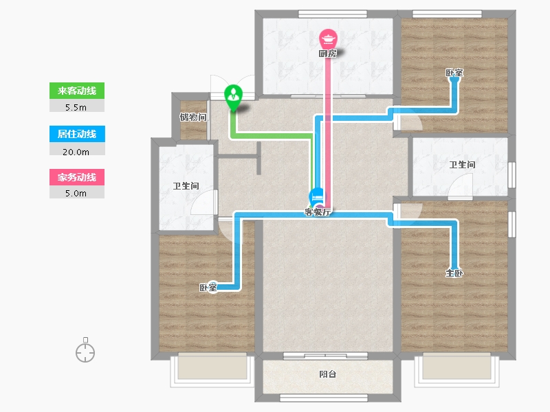 吉林省-长春市-长发万科荣光路59号-104.00-户型库-动静线