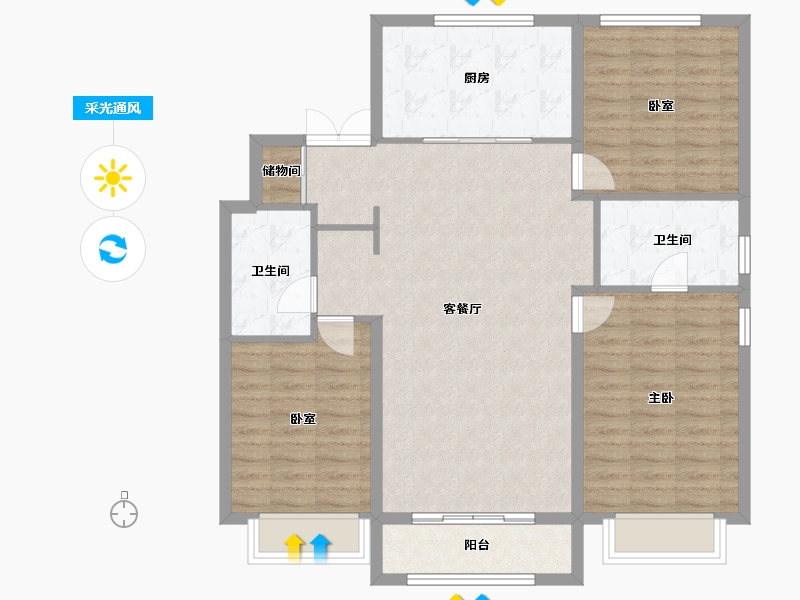 吉林省-长春市-长发万科荣光路59号-104.00-户型库-采光通风