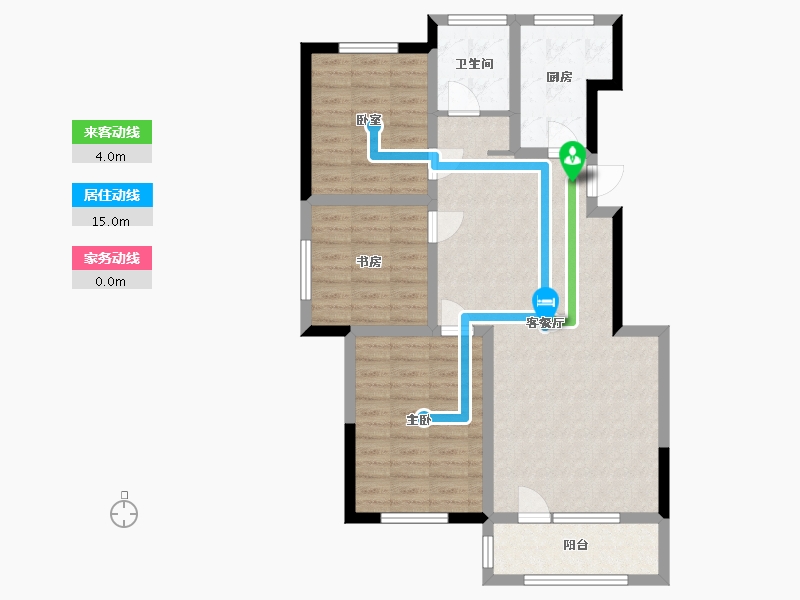 山东省-青岛市-朝阳花园-87.39-户型库-动静线