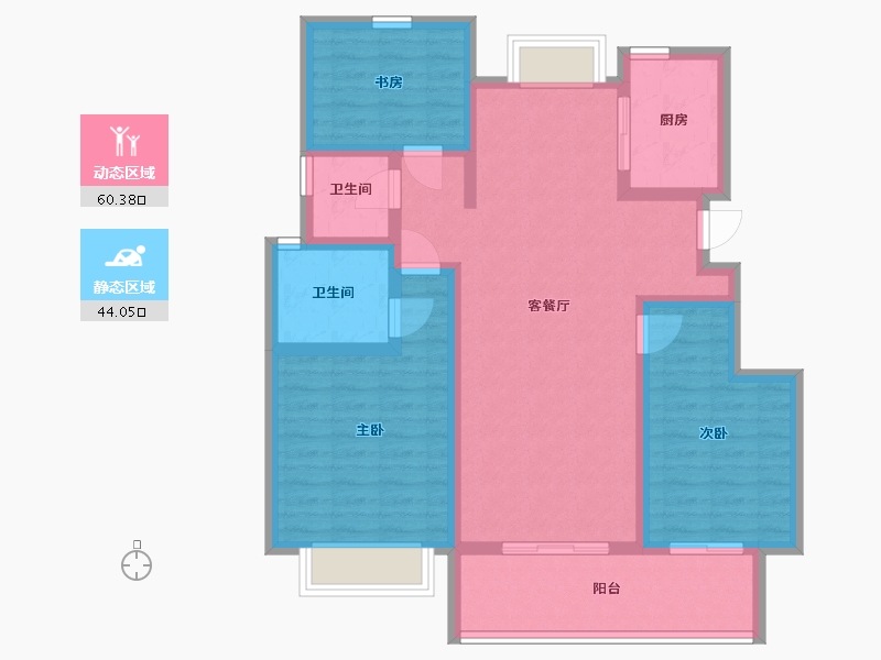 浙江省-杭州市-时代公馆-96.70-户型库-动静分区