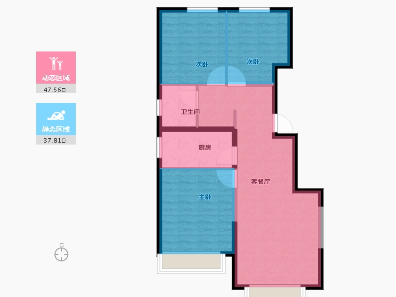 河北省-保定市-涿州华侨城-76.85-户型库-动静分区