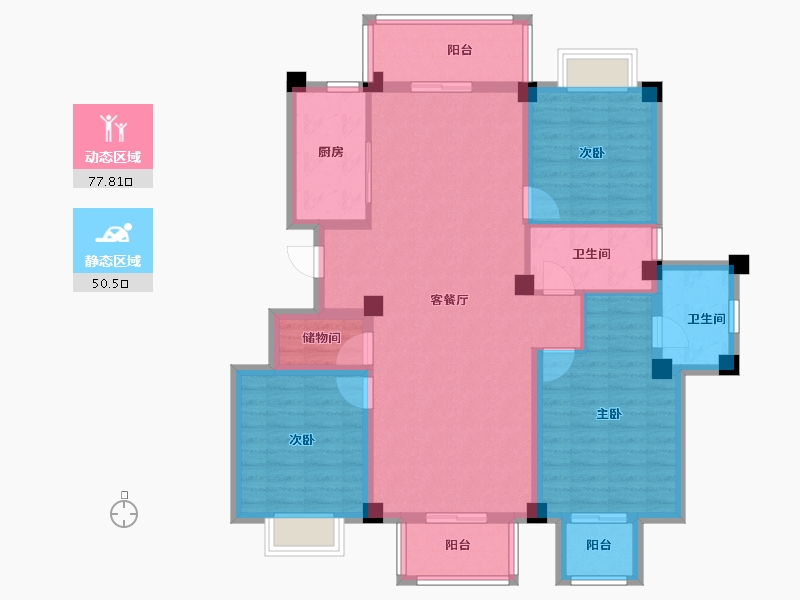 江苏省-南京市-卧龙湖小镇-114.40-户型库-动静分区