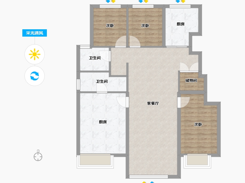 北京-北京市-龙湖·云河砚-96.00-户型库-采光通风