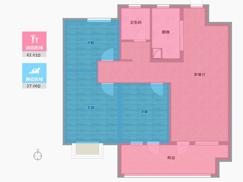 山东省-青岛市-鲁骐书香世家-89.00-户型库-动静分区