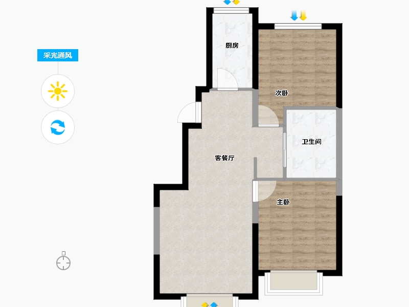 河北省-保定市-涿州华侨城-68.38-户型库-采光通风