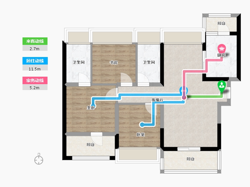 广东省-深圳市-京基御景半山花园-83.00-户型库-动静线