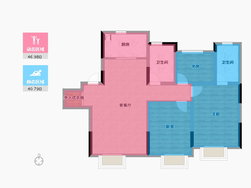 吉林省-长春市-睿德·锦绣山河-77.53-户型库-动静分区