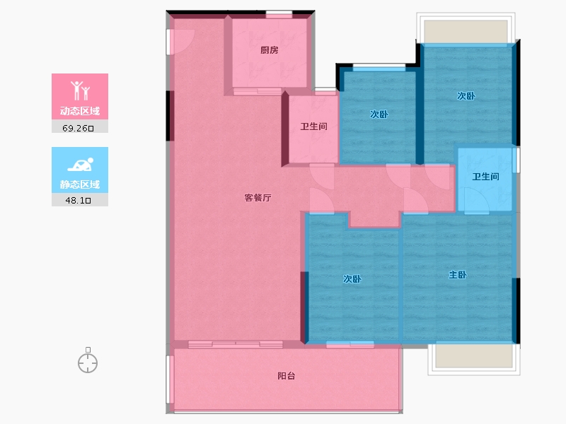 广西壮族自治区-南宁市-建发五象印月-106.40-户型库-动静分区