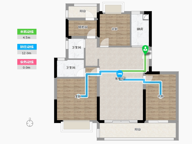 江苏省-苏州市-碧桂园·星澜雅苑-97.00-户型库-动静线