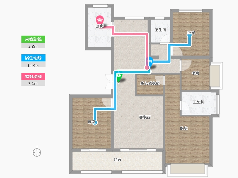 江苏省-南京市-绿城云栖玫瑰园-118.40-户型库-动静线