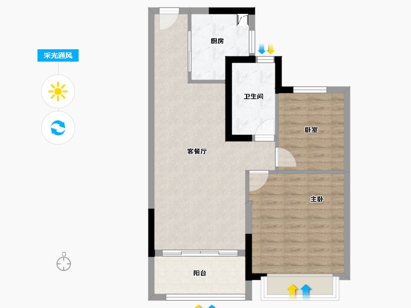 江苏省-镇江市-紫东恒大文化旅游城-69.58-户型库-采光通风